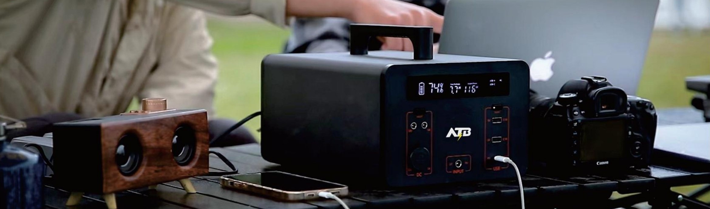 ATBポータブル電源 アウトドア・キャンプ使用シーン