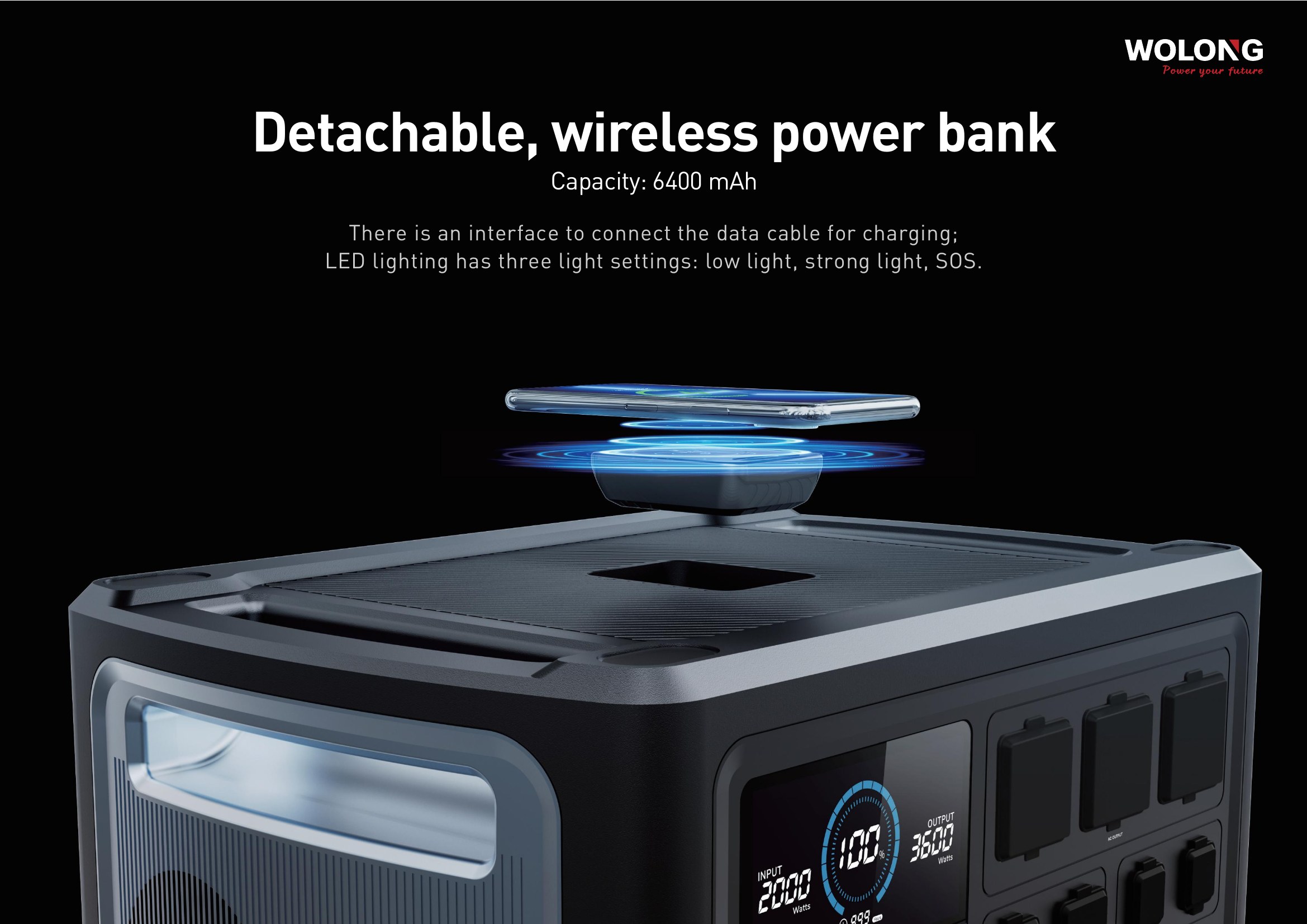 ATB 脱着式ワイヤレスモバイルバッテリー 6400mAh — WL-3600 Pro搭載
