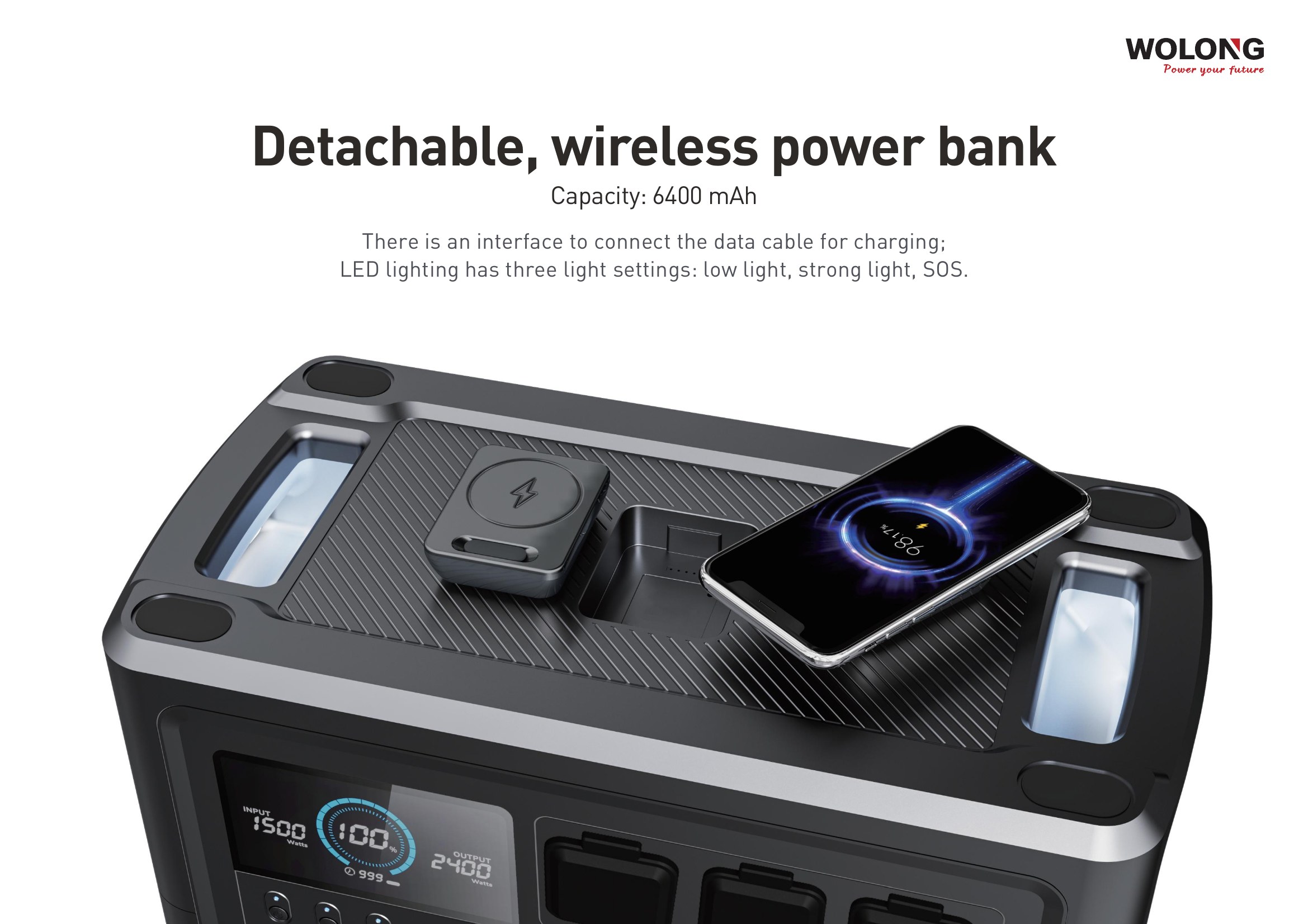 ATB 脱着式ワイヤレスモバイルバッテリー 6400mAh — WL-2400 Pro搭載