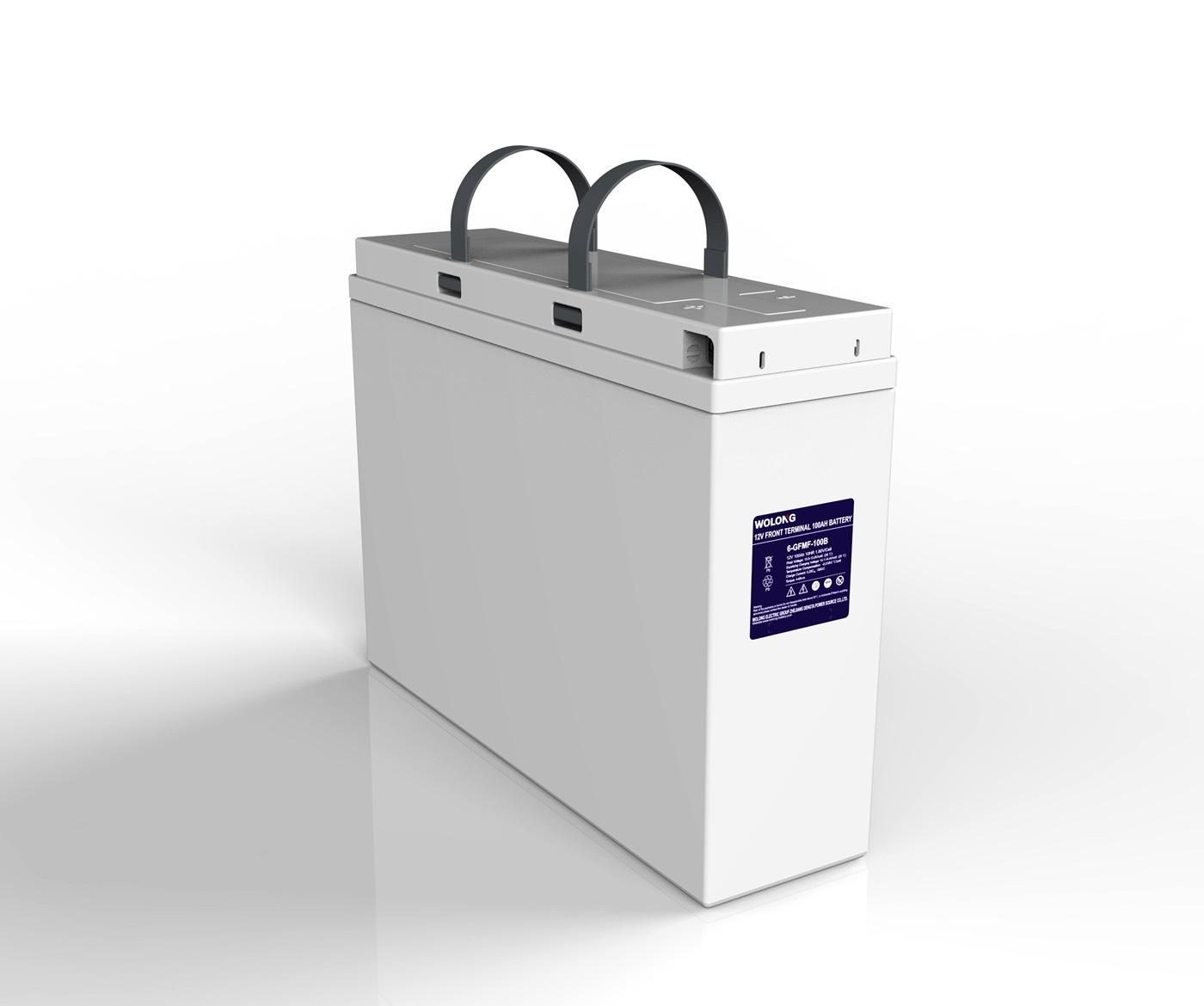 Wolong社製 12V フロントターミナル型鉛蓄電池 6-GFMF-100B — 通信基地局・データセンター向け